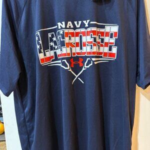 Under Armour Navy Lacrosse Performance Short-Sleeve Shirt USNA Men's XL NWT NEW